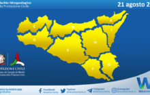 Meteo Sicilia: bollettino di allerta meteo per domani, lunedì 21 agosto 2023