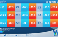 Meteo Sicilia: temperature previste per domani, domenica 13 agosto 2023