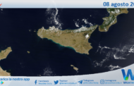 Meteo Sicilia: immagine satellitare Nasa di martedì 08 agosto 2023