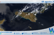 Meteo Sicilia: immagine satellitare Nasa di mercoledì 09 agosto 2023