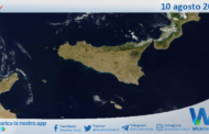 Meteo Sicilia: immagine satellitare Nasa di giovedì 10 agosto 2023