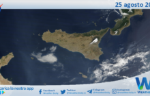 Meteo Sicilia: immagine satellitare Nasa di venerdì 25 agosto 2023