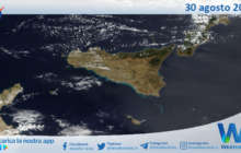 Meteo Sicilia: immagine satellitare Nasa di mercoledì 30 agosto 2023