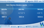 Meteo Sicilia: Radiosondaggio Trapani Birgi di lunedì 07 agosto 2023 ore 12:00