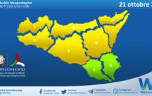 Meteo Sicilia: bollettino di allerta meteo per domani, sabato 21 ottobre 2023