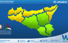 Meteo Sicilia: bollettino di allerta meteo per domani, mercoledì 25 ottobre 2023