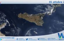 Meteo Sicilia: immagine satellitare Nasa di domenica 01 ottobre 2023