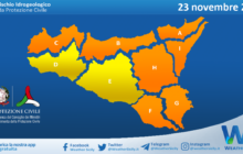 Meteo Sicilia: bollettino di allerta meteo per domani, giovedì 23 novembre 2023