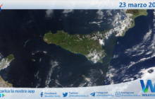 Meteo Sicilia: immagine satellitare Nasa di sabato 23 marzo 2024