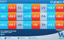 Meteo Sicilia: temperature previste per domani, sabato 15 giugno 2024