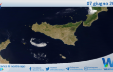 Meteo Sicilia: immagine satellitare Nasa di venerdì 07 giugno 2024