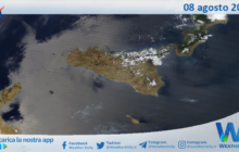 Meteo Sicilia: immagine satellitare Nasa di giovedì 08 agosto 2024