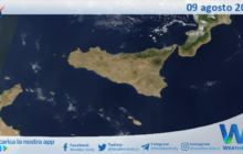 Meteo Sicilia: immagine satellitare Nasa di venerdì 09 agosto 2024