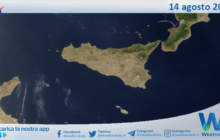 Meteo Sicilia: immagine satellitare Nasa di mercoledì 14 agosto 2024