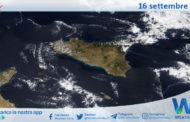 Meteo Sicilia: immagine satellitare Nasa di lunedì 16 settembre 2024