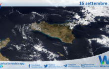 Meteo Sicilia: immagine satellitare Nasa di lunedì 16 settembre 2024