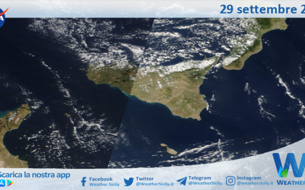 Meteo Sicilia: immagine satellitare Nasa di domenica 29 settembre 2024