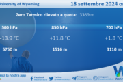 Meteo Sicilia: Radiosondaggio Trapani Birgi di mercoledì 18 settembre 2024 ore 12:00