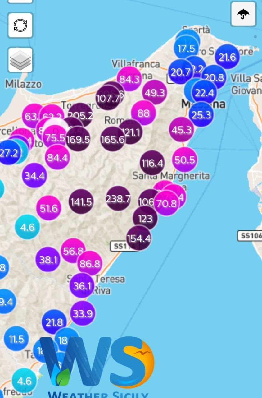 Sicilia: messinese in ginocchio! Rischio locali alluvioni lampo