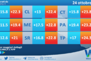 Meteo Sicilia: temperature previste per domani, giovedì 24 ottobre 2024