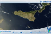 Meteo Sicilia: immagine satellitare Nasa di lunedì 14 ottobre 2024