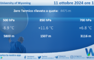 Meteo Sicilia: Radiosondaggio Trapani Birgi di venerdì 11 ottobre 2024 ore 12:00