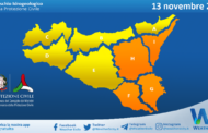 Meteo Sicilia: bollettino di allerta meteo per domani, mercoledì 13 novembre 2024