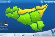 Meteo Sicilia: bollettino di allerta meteo per domani, venerdì 29 novembre 2024