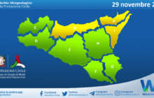 Meteo Sicilia: bollettino di allerta meteo per domani, venerdì 29 novembre 2024