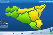 Meteo Sicilia: bollettino di allerta meteo per domani, sabato 30 novembre 2024