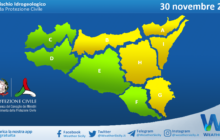 Meteo Sicilia: bollettino di allerta meteo per domani, sabato 30 novembre 2024