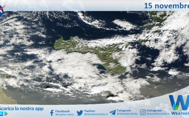 Meteo Sicilia: immagine satellitare Nasa di venerdì 15 novembre 2024