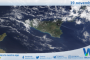 Meteo Sicilia: immagine satellitare Nasa di martedì 19 novembre 2024