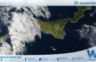 Meteo Sicilia: immagine satellitare Nasa di lunedì 25 novembre 2024