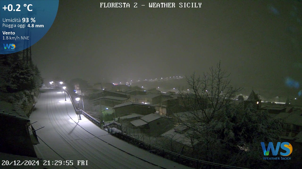 Sicilia: serata tempestosa in atto! Forti venti, grandinate e neve in montagna