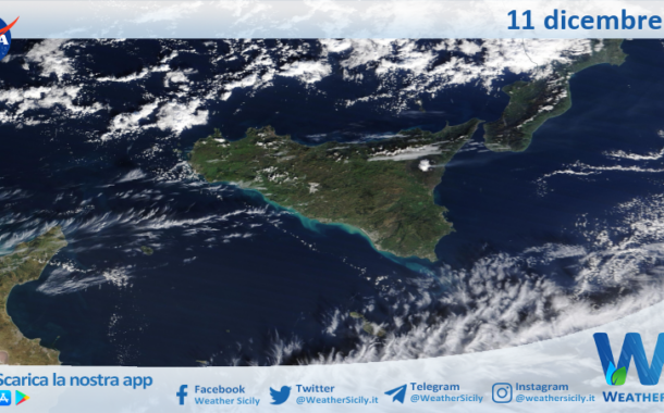 Meteo Sicilia: immagine satellitare Nasa di mercoledì 11 dicembre 2024