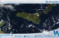 Meteo Sicilia: immagine satellitare Nasa di lunedì 30 dicembre 2024