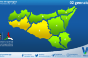 Meteo Sicilia: bollettino di allerta meteo per domani, giovedì 02 gennaio 2025