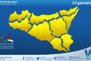 Meteo Sicilia: bollettino di allerta meteo per domani, lunedì 13 gennaio 2025