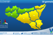 Meteo Sicilia: bollettino di allerta meteo per domani, giovedì 16 gennaio 2025