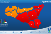 Meteo Sicilia: bollettino di allerta meteo per domani, venerdì 17 gennaio 2025