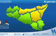 Meteo Sicilia: bollettino di allerta meteo per domani, mercoledì 29 gennaio 2025