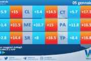 Meteo Sicilia: temperature previste per domani, domenica 05 gennaio 2025