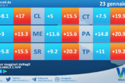 Meteo Sicilia: temperature previste per domani, giovedì 23 gennaio 2025