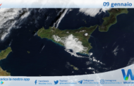 Meteo Sicilia: immagine satellitare Nasa di giovedì 09 gennaio 2025