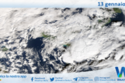 Meteo Sicilia: immagine satellitare Nasa di lunedì 13 gennaio 2025