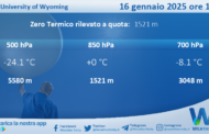 Meteo Sicilia: Radiosondaggio Trapani Birgi di giovedì 16 gennaio 2025 ore 12:00