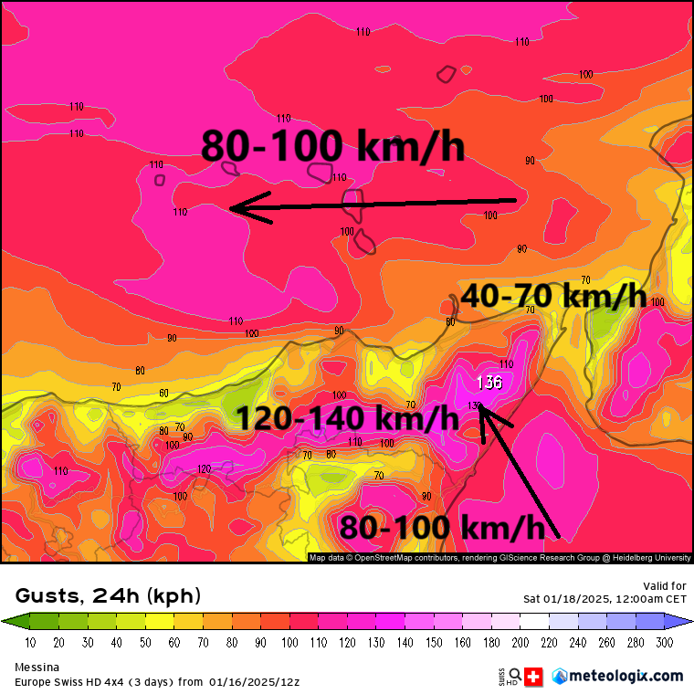 Meteo Messina: mareggiate e vento forte di Scirocco e Levante con tempesta in quota