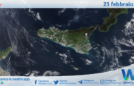 Meteo Sicilia: immagine satellitare Nasa di domenica 23 febbraio 2025