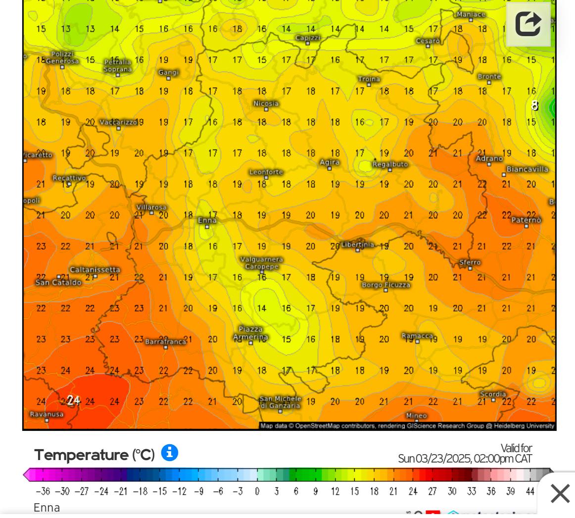 Meteo Enna e provincia: weekend mite con forti venti di scirocco